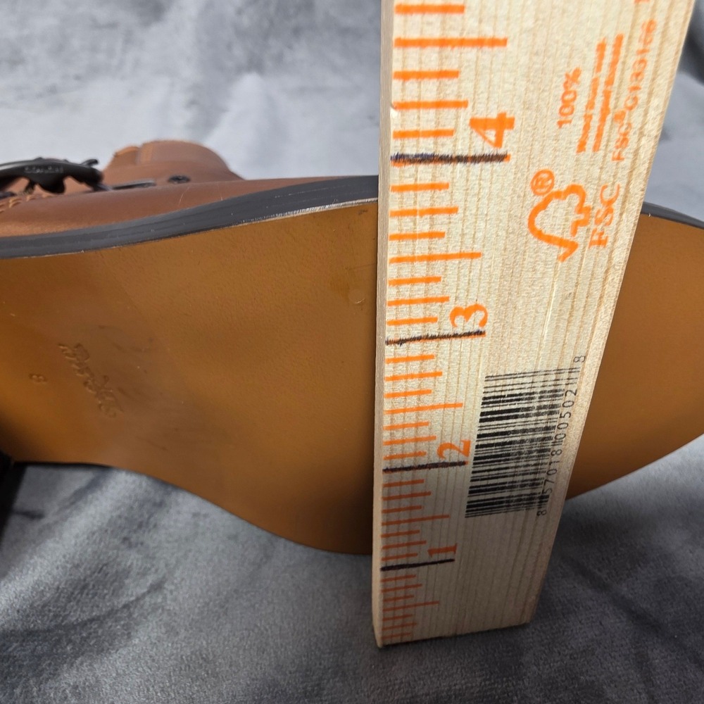 Coach Womens Leather Ankle Boots Brown Buckle Strap Block Heel Size 8 - Picture 12 of 13
